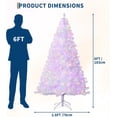 thumbnail image 3 of Ourlova Qeetex 3ft Pre Lit Flocked Christmas Tree with 78 LED Lights Box Brown Base Timer Battery Operated Pine Cones and Red Berries Holiday Decor 1PCS, 3 of 9