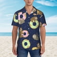 thumbnail image 4 of Easygdp Sloth with Donuts Men's Hawaiian Shirts Print Lapel Short Sleeve for Beach, vacation, party, casual occasions - Large, 4 of 9