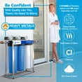 thumbnail image 3 of Express Water Heavy Metal Whole House Water Filter – 3 Stage Home Water Filtration System – Sediment, KDF, Carbon Filters – includes Pressure Gauges, Easy Release, and 1” Inch Connections, 3 of 9
