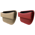 thumbnail image 1 of Caja Organizadora para Espacio Asiento Coche Bolsillo Almacenamiento Interior Cuero (Beige) 2 Uds., 1 of 6