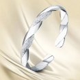 thumbnail image 3 of Visland Bracelet Jonc pour Femmes à la Mode, Chaîne Breloque Manchette Plaquée Argent, 3 of 5