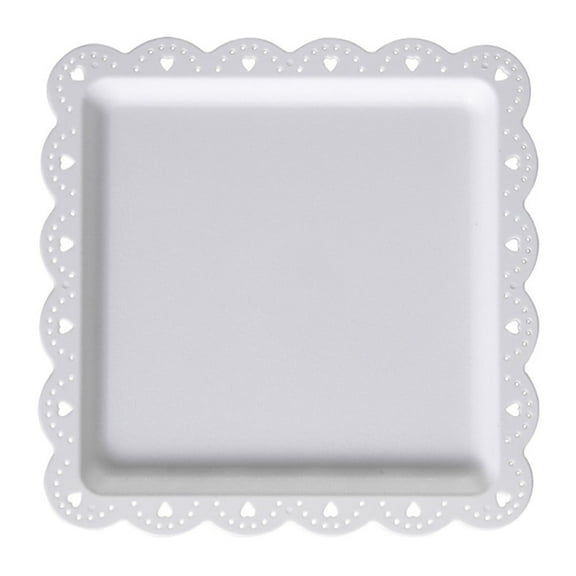 AFQH Multi-function Square Plates Salad Plates Dinner Plates White Plastic Party Plates, Fruit Dessert Plates Wedding Cake Plate, Tableware