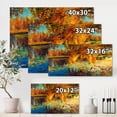 thumbnail image 4 of Designart ' Orange Autumn Forest Reflects On River ' Lake House Canvas Wall Art Print, 4 of 4