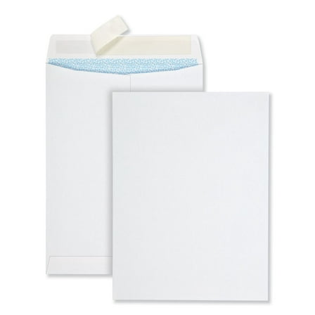 Quality Park QUA44926 Redi-Strip 9 x 12 Square Flap Security Tinted Envelope - White (100/Box)