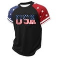 thumbnail image 3 of Quealent Grils Boys 4th of July Shirt American Flag T-Shirts USA Star Stripes Graphic Independence Day Outfit for Kids (Black, 10-11 Years), 3 of 4