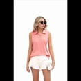 thumbnail image 2 of Blusas Sin Mangas para Mujer - Camisetas Sin Mangas Informales con Cuello en V de Verano, Camisas Holgadas con Cuello Liso, Rosa XL, 2 of 10