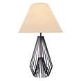 thumbnail image 1 of Benzara BM207457 Modern Flared Empire Shade Table Lamp with Caged Pattern, Black & Beige, 1 of 2