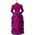 thumbnail image 5 of Clara Clayton Costume Purple Dress Women's Victotian Bustle Dress Gown, 5 of 7