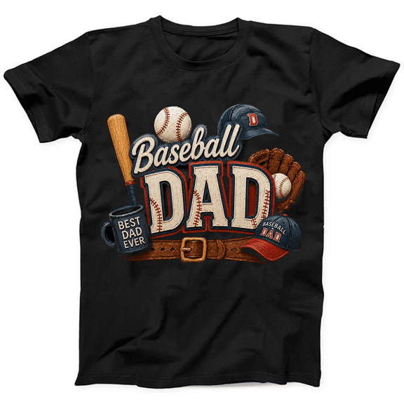Men’s Baseball Dad T-Shirt Cool Graphic Tee Gift for Father’s Day 2026, Gift Shirt Keepsake Style 11