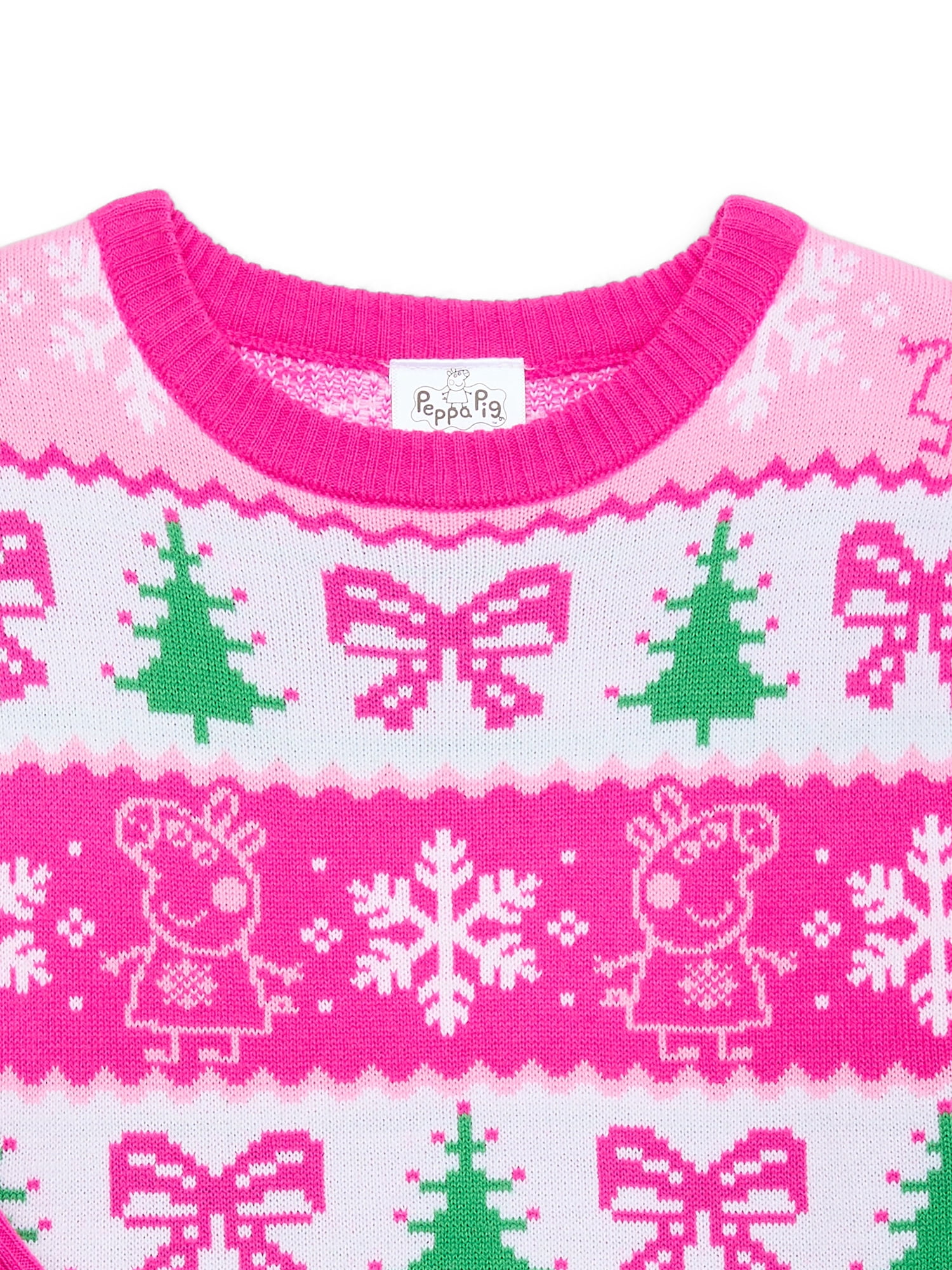 Peppa Pig Toddler Girls Holiday Sweater Dress, Sizes 12 Months-5T