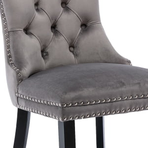 031 Grey Velvet, Wood Legs