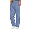 thumbnail image 2 of Txeol Mens Fleece Sweatpants Open Bottom Yoga Athletic Lounge Pants with Pockets Casual Fall Winter Workout Pants 2025-Blue,S, 2 of 6