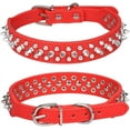 thumbnail image 3 of Spiked Dog Collar, Mushrooms Rivet Spike Anti-Bite Studded Protective Pet Neck PU Leather Puppy Collars for XXS XS Small Medium Large Boy Dogs Male Cats, 3 of 7