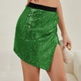 thumbnail image 6 of Daznico Sequin Short Skirt with Asymmetrical Hemline Sparkly Glitter Party Wear High Waist Elastic Waistband Elegant Clubwear Night Out Mini Skirt Comfort Fit,Mardi Gras Clothing,Mardi Gras Ski,L, 6 of 7