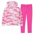 thumbnail image 2 of Lucky Brand Girl's Youth 2-Piece Plush Velour Hoodie & Leggings Set (Purple, L), 2 of 5