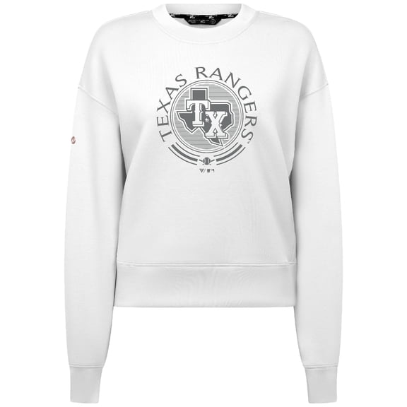 Women's Levelwear White Texas Rangers Sponge Tri-Blend Grain Sweatshirt