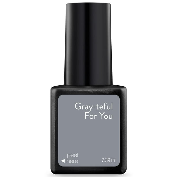 Sensationail Gray-teful For You Gel de uñas para hasta 2 semanas de color deslumbrante Requiere lámpara LED Acabado duradero Sin tiempo de secado Gris 0.25 onzas líquidas