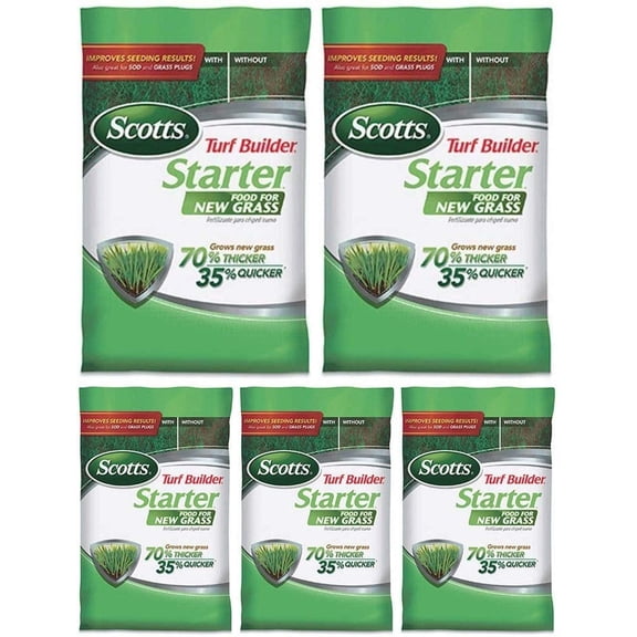 Scotts Turf Builder Starter Food for New Grass - Lawn Fertilizer - 5 Pack, 15 lb