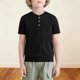 thumbnail image 5 of Camisa de Manga Corta para Niños Niño de Cumpleaños Color Sólido Cuello Redondo Casual Top de Verano Suave, 5 of 7