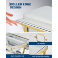 thumbnail image 4 of Chafing Dishes for Buffet Set,6-Piece Stainless Steel Rectangular Chafing Dish Set with Gold Trim,8QT Foldable Buffet Servers and Warmers with Lids for Buffets, Catering, Weddings & Home Parties, 4 of 8