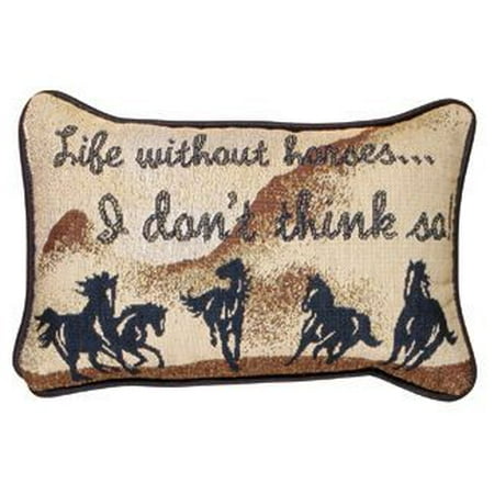 - Life Without Horses Decorative Tapestry Toss Pillow