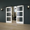 thumbnail image 3 of EightDoors 84" x 32" x 1-3/8" 3-Lite Frosted Glass White Prefinished Solid Wood Core Interior Barn Door, 3 of 5