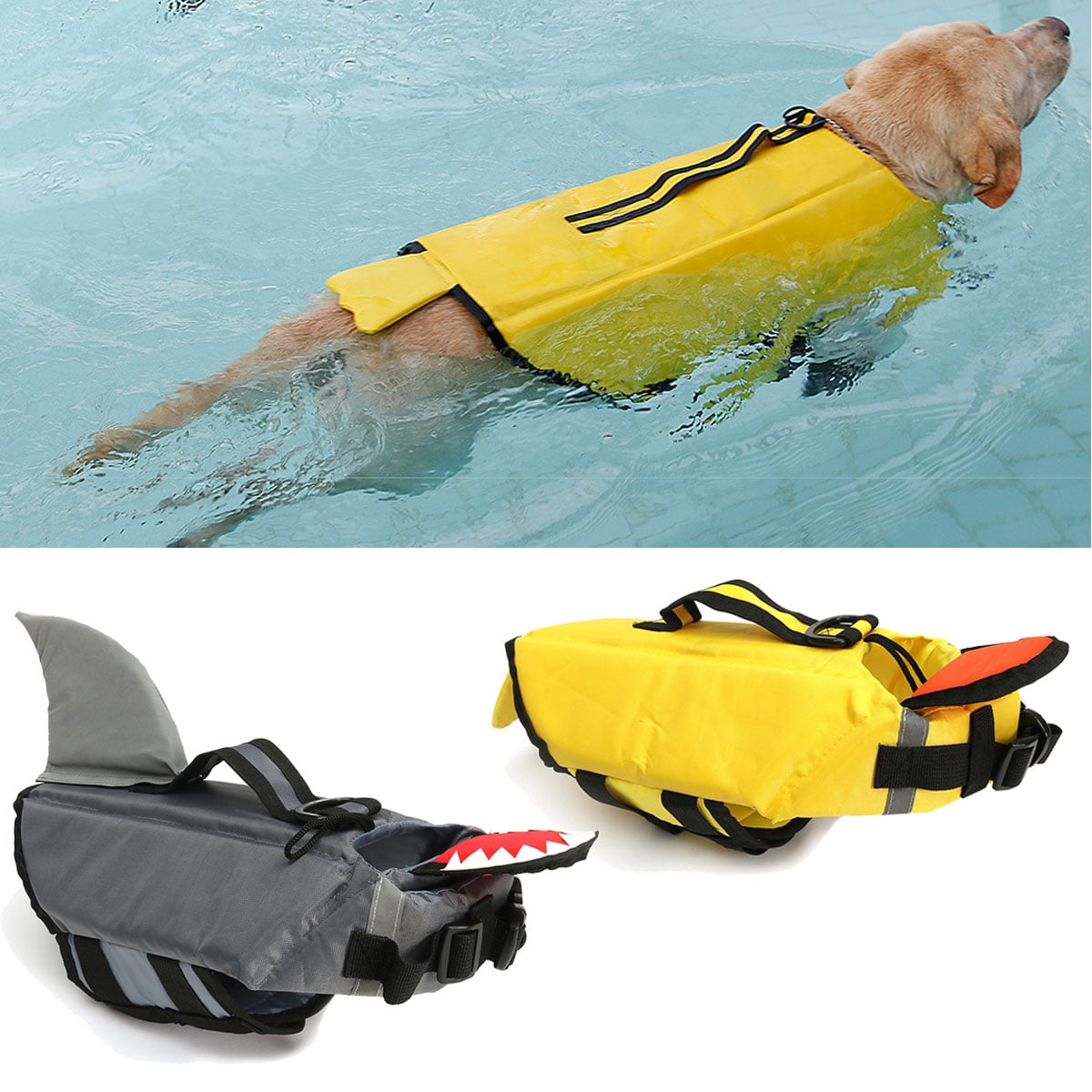Dog Pet Life Jacket Swimming Float Vest Reflective Adjustable Buoyancy