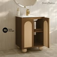 thumbnail image 2 of Plaisir II 24" Freestanding Bathroom Vanity in Brown Oak with Sink Top, 2 of 9