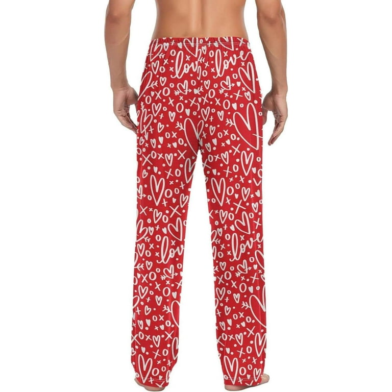 GZHJMY Valentine s Day Pajama Pants for Men Lounge Pants Lightweight Men Pajama Bottoms with Drawstring Pockets Christmas New Year Birthday Gifts