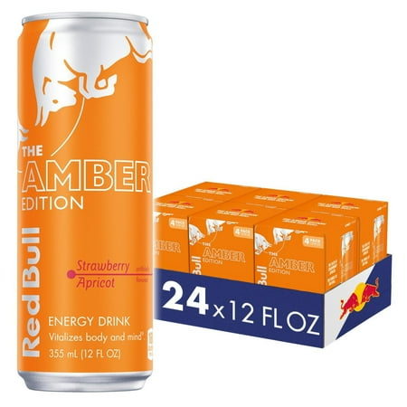 Red Bull Amber Edition Strawberry Apricot Energy Drink, 12 fl. oz., 6 Packs of 4 Cans