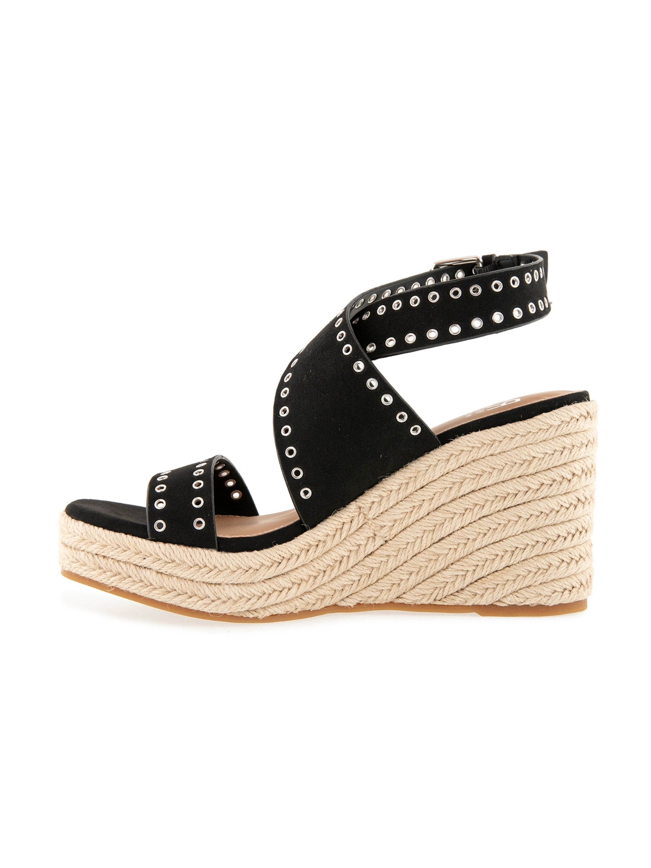 RM Rebecca Minkoff Women's Gemma Studded Ankle Strap Wedge Sandal