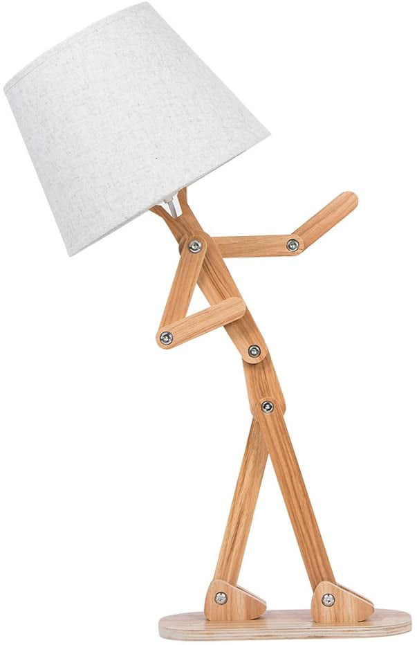 Wood Base Decoration Desk Table Bedside Light Lamp ARTSYLAMP Geometrical Molecule