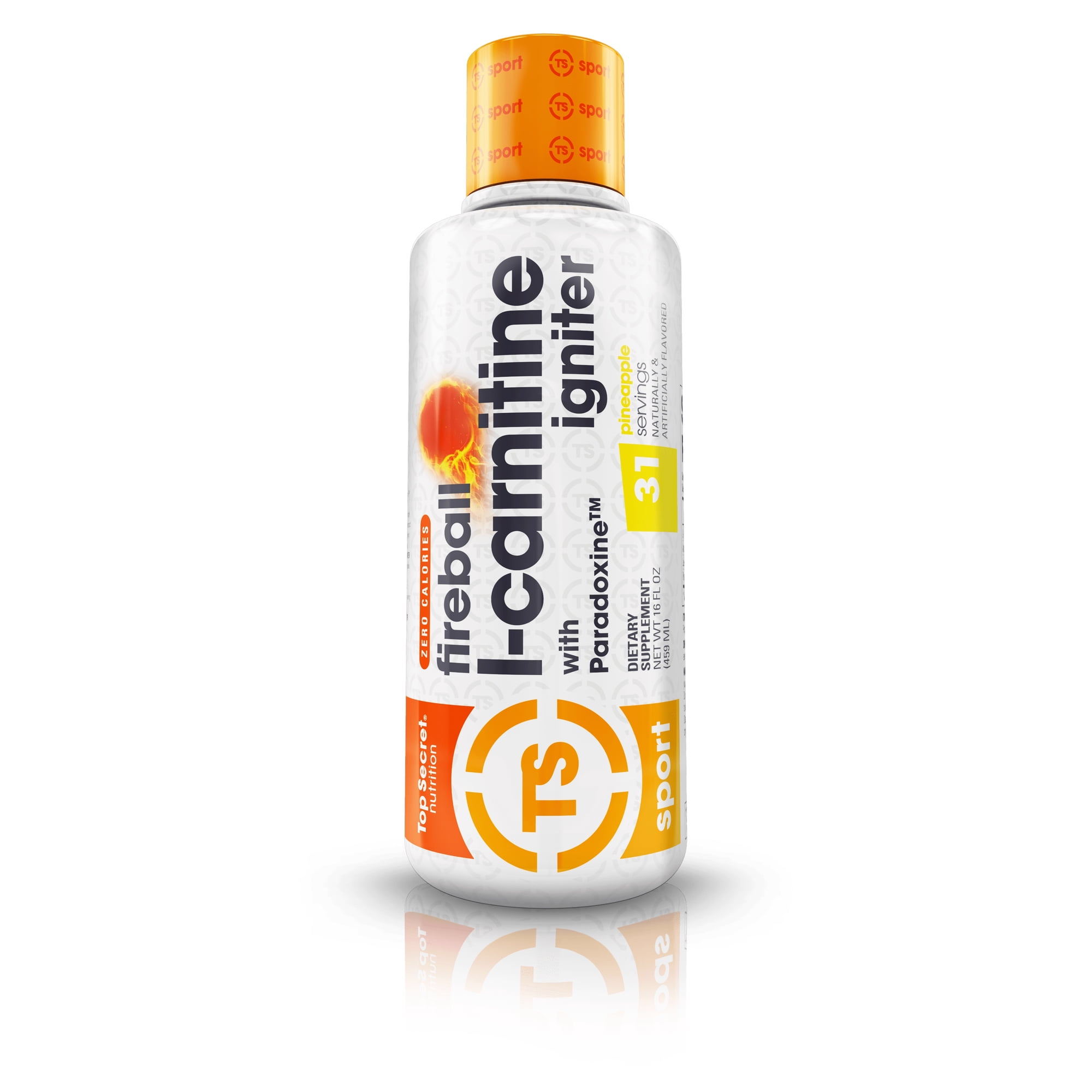 Top Secret Nutrition Fireball L-Carnitine Igniter, Pineapple, 16 Fluid Ounce