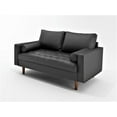 thumbnail image 2 of Uspridefurniture Selzer 58.5'' Vegan Leather Square Arm Loveseat, Black, 2 of 5