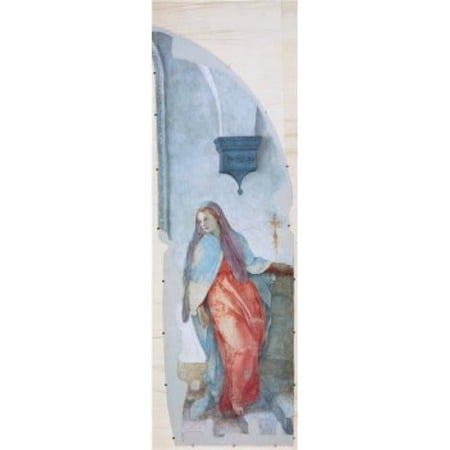 Annunciation - Virgin C 1528 Pontormo Jacopo1494-1557 Italian Fresco Capponi Chapel Santa Felicita Florence - 18 x 24 in.