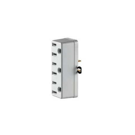 Leviton C22-00698-00W Triple Tap Outlet Adapter, 2 -Pole, 15 A, 125 V, 3 -Outlet, NEMA: NEMA 5-15R, White