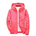 thumbnail image 3 of Children's Solid Color Recreational Sports Long Sleeve Hooded Blouse Outdoor Hooded Jacket Waterproof Windproof Cardigan Jacket For Kids, 3 of 7