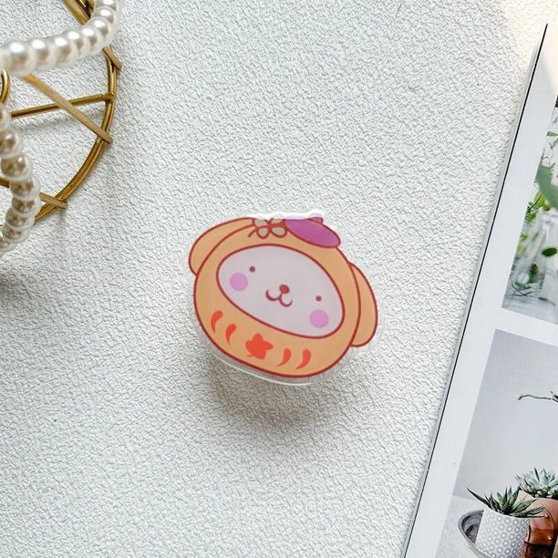 Kawaii Sanrio Kuromi Cinnamoroll soporte de Airbag para teléfono móvil, Anime para chica, Kerokero, Keroppi, soporte de hebilla de anillo trasero para teléfono