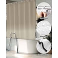 thumbnail image 5 of Split Shower Curtain for Transfer Bench, Beige Brown Ombre Fabric Shower Curtains for Bathroom, Abstract Modern Art Gradient Tub Sliding Transfer Bench Waterproof Bath Curtains 72"x84", 5 of 9