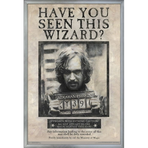 The Wizarding World: Harry Potter - Sirius Black Wanted Poster Wall Poster, 22.375" x 34", Framed