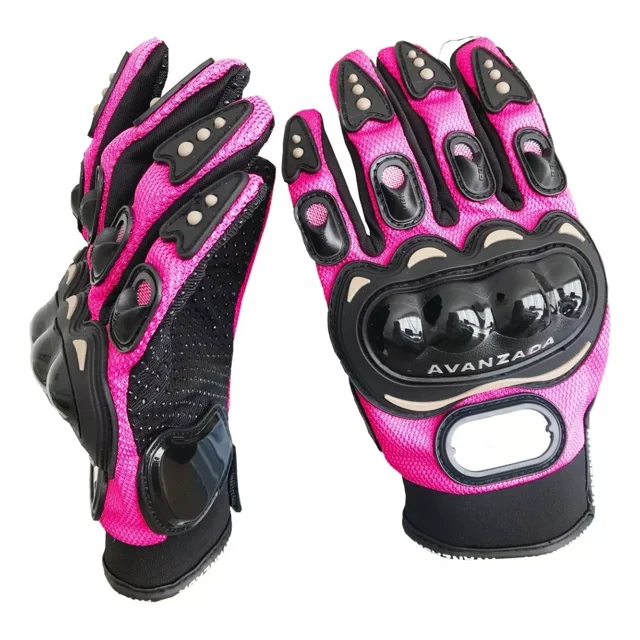 Guantes Motociclista Dama Mujer Antideslizante Rosa S M Talla M(20-22cm)