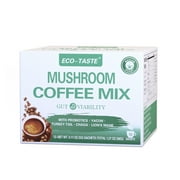 ECO-TASTE Mushroom Coffee Mix, Designed for Gut-Health with Chaga, Lion's Mane, Turkey Tail, Yacon and Probiotics  12 Sachets