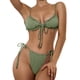 thumbnail image 2 of Txlixc Conjunto de traje de baño dividido para mujer, bikini con volantes+bragas con cordones+cobertores de malla Txlixc Moda, 2 of 8