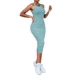 thumbnail image 5 of Dodycon-vestido ajustado con cuello Halter para mujer, vestido Midi acanalado, sin mangas, de punto acanalado, color liso, nuevo diseño de moda, 5 of 5
