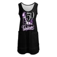 thumbnail image 3 of 50th Birthday T-shirt. 50 & Fabulous t-shirt for ladies. Sleeveless U-Neck Fake Two Piece Dress dress for women, 3 of 7
