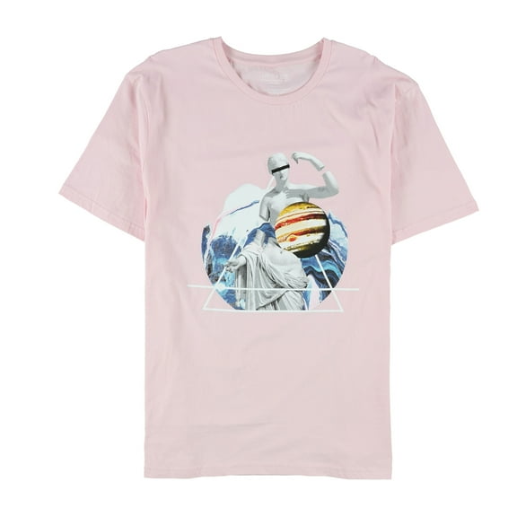 Elevenparis Mens Abstract Graphic T-Shirt, Pink, XX-Large