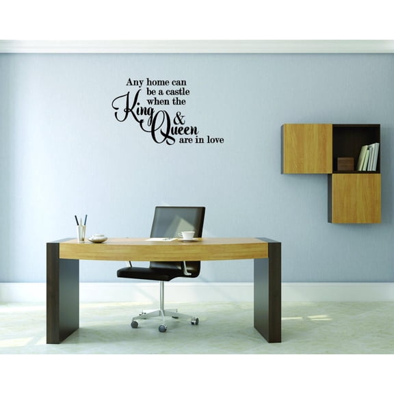 Decal Wall Sticker Any Home Can Be A Castle When The King & Queen Are In Love Fairy Tale Prince Princess Home Decor Picture Art 10x20 Inches