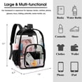 thumbnail image 3 of PayUSD Clear Backpack Heavy Duty Stadium Approved Waterproof PVC Transparent Book Bag with Reinforced Strap for School Work Travel Festival, Black, 3 of 9