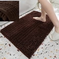 thumbnail image 5 of FUDAKUNA Brown Fluffy Thickened Chenille Bathroom Rugs Anti-slip Absorbent 20" x 32" Bath Mat Machine Washable, 5 of 7
