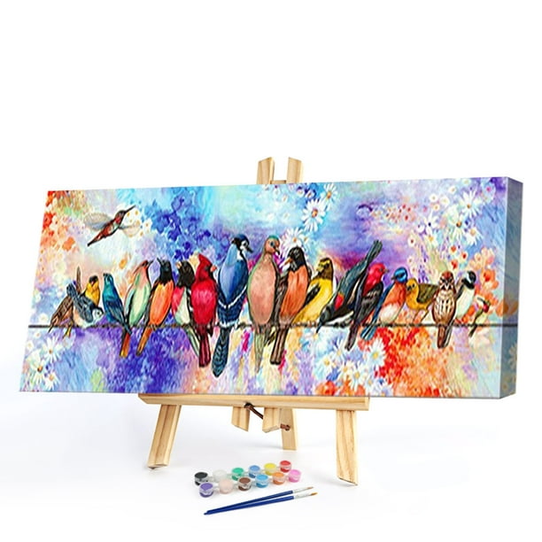 Pintura Por Números Para Adultos, Acuarela, Martín Pescador, Kit De Pintura Por Números, Pintura Al óleo, Lienzo De Dibujo Para Decoración Del Hogar, 15.7 X 19.7 In, Sin Marco